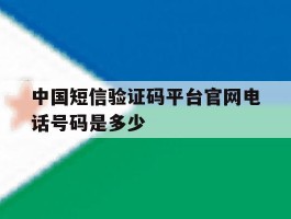 中国短信验证码平台官网电话号码是多少