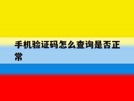 手机验证码怎么查询是否正常