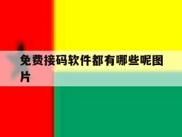 免费接码软件都有哪些呢图片