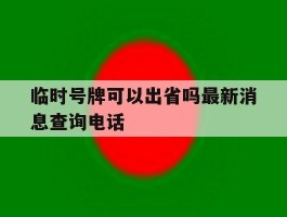 临时号牌可以出省吗最新消息查询电话