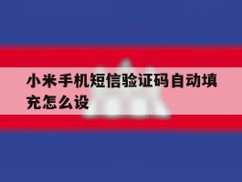 小米手机短信验证码自动填充怎么设