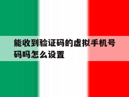能收到验证码的虚拟手机号码吗怎么设置