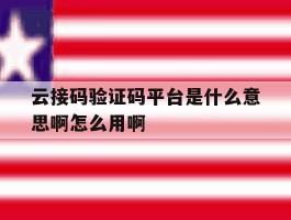 包含云接码验证码平台是什么意思啊怎么用啊的词条