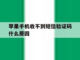 苹果手机收不到短信验证码什么原因