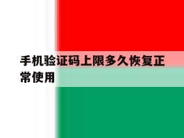 手机验证码上限多久恢复正常使用