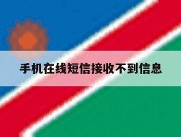 手机在线短信接收不到信息