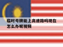 临时号牌能上高速路吗现在怎么办呢视频