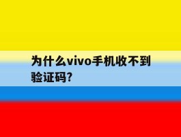 为什么vivo手机收不到验证码?