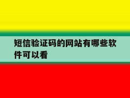 短信验证码的网站有哪些软件可以看