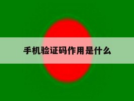 手机验证码作用是什么
