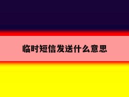 临时短信发送什么意思