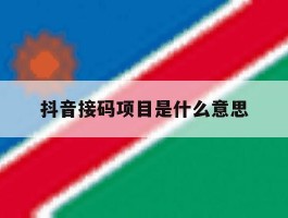 抖音接码项目是什么意思