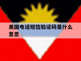 美国电话短信验证码是什么意思