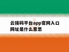 云接码平台app官网入口网址是什么意思