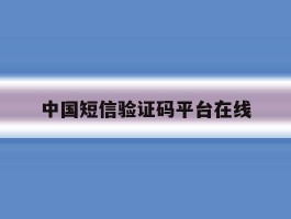 中国短信验证码平台在线
