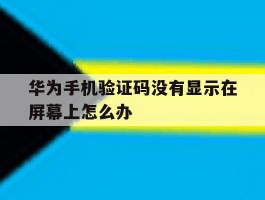 华为手机验证码没有显示在屏幕上怎么办