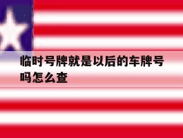 临时号牌就是以后的车牌号吗怎么查