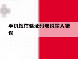 手机短信验证码老说输入错误