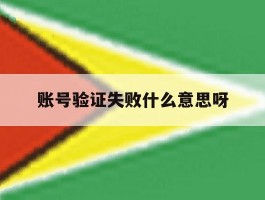 账号验证失败什么意思呀