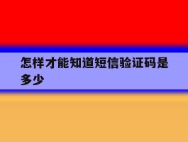 怎样才能知道短信验证码是多少
