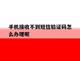 手机接收不到短信验证码怎么办理呢