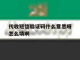 关于代收短信验证码什么意思呀怎么填啊的信息