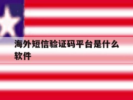 海外短信验证码平台是什么软件