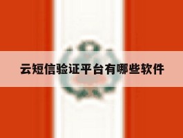 云短信验证平台有哪些软件