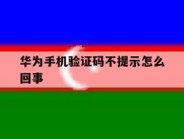 华为手机验证码不提示怎么回事