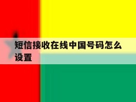 短信接收在线中国号码怎么设置