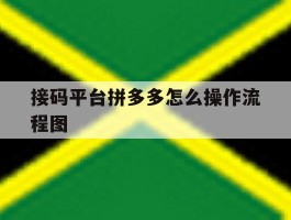 接码平台拼多多怎么操作流程图