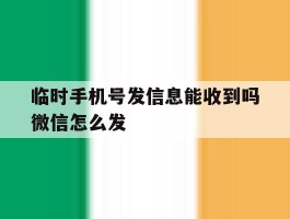 临时手机号发信息能收到吗微信怎么发