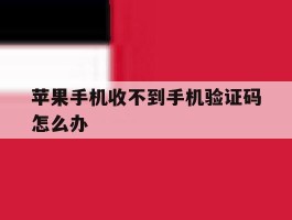 苹果手机收不到手机验证码怎么办