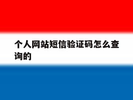 个人网站短信验证码怎么查询的