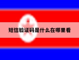 短信验证码是什么在哪里看