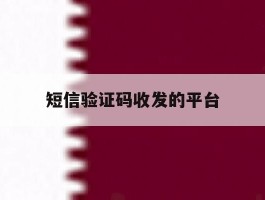 短信验证码收发的平台