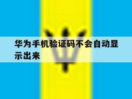 华为手机验证码不会自动显示出来