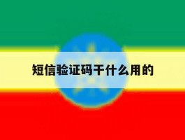 短信验证码干什么用的