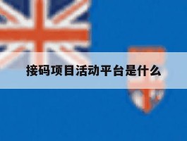 接码项目活动平台是什么