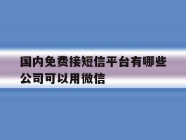 国内免费接短信平台有哪些公司可以用微信