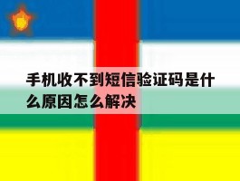 手机收不到短信验证码是什么原因怎么解决