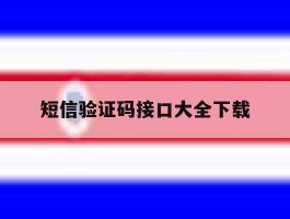 短信验证码接口大全下载