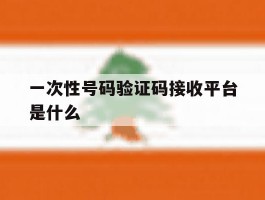 一次性号码验证码接收平台是什么