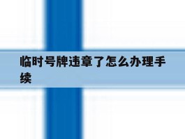 临时号牌违章了怎么办理手续