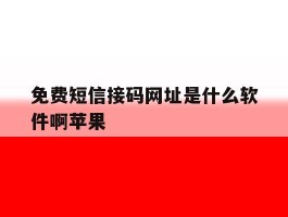 免费短信接码网址是什么软件啊苹果