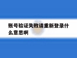 账号验证失败请重新登录什么意思啊