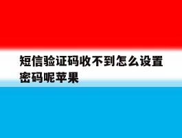 短信验证码收不到怎么设置密码呢苹果