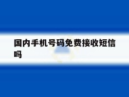 国内手机号码免费接收短信吗
