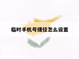 临时手机号捷径怎么设置
