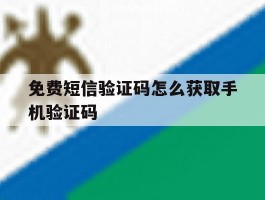 免费短信验证码怎么获取手机验证码
